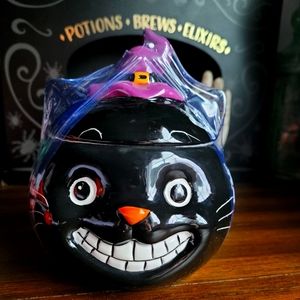 maxcera spooky witch cat candy dish